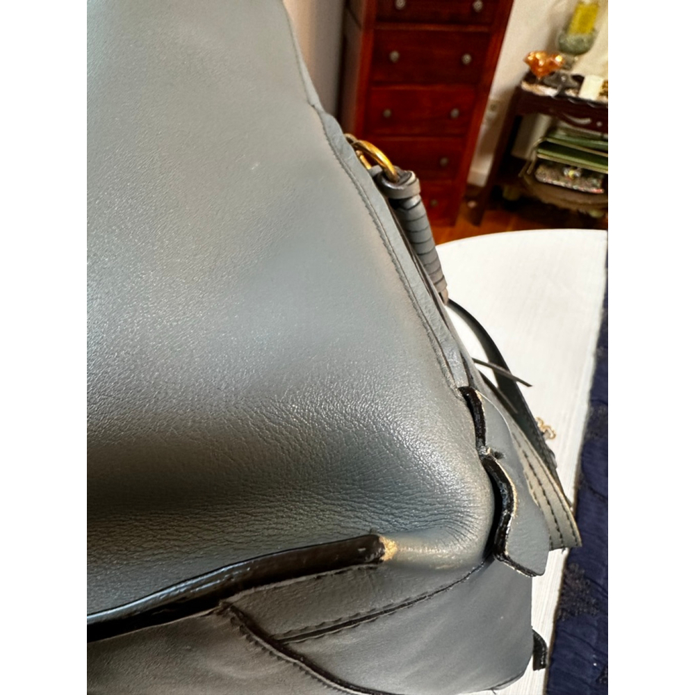 Chloé Leather Slate Blue Leather & Gray Suede Tote Bag - Picture 12 of 16
